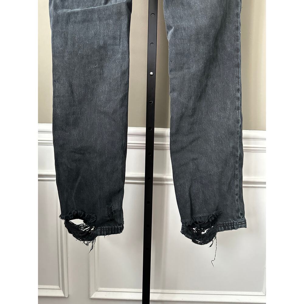 We the Free People CRVY Straight Shooter Distressed Black Jeans Size 27 - Picture 4 of 6